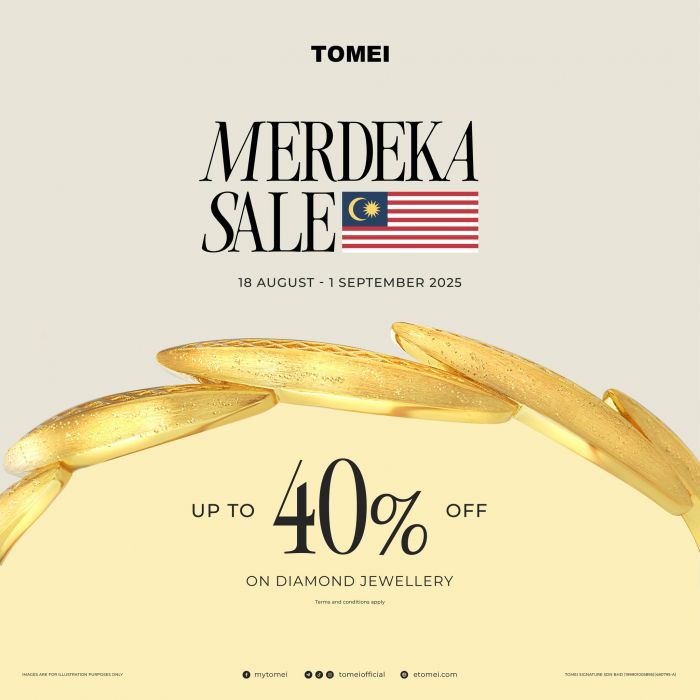 TOMEI Sunway Carnival Mall Merdeka Sale – Up to 40% Off Diamond Jewellery (18 Aug – 1 Sep 2025) TOMEI Sunway Carnival Mall Merdeka Sale – Up to 40% Off Diamond Jewellery (18 Aug – 1 Sep 2025)