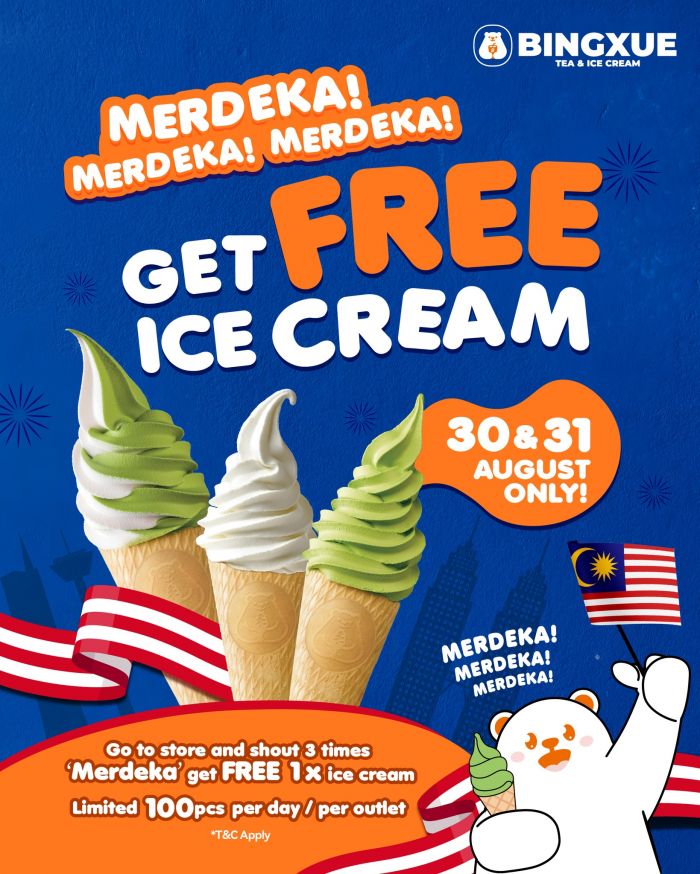 Bingxue Merdeka Free Ice Cream Promotion (30–31 August 2025) Bingxue Merdeka Free Ice Cream Promotion (30–31 August 2025)