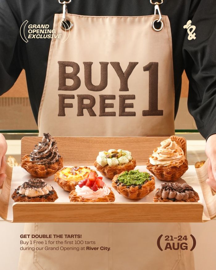 Milk & Barley River City Grand Opening – Buy 1 Free 1 Tarts (21–24 August 2025) Milk & Barley River City Grand Opening – Buy 1 Free 1 Tarts (21–24 August 2025)