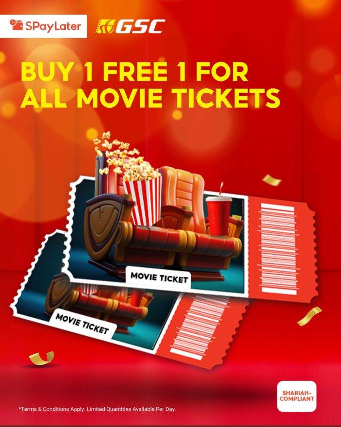 GSC Buy 1 Free 1 Movie Tickets with SPayLater (21 Aug – 20 Nov 2025) GSC Buy 1 Free 1 Movie Tickets with SPayLater (21 Aug – 20 Nov 2025)