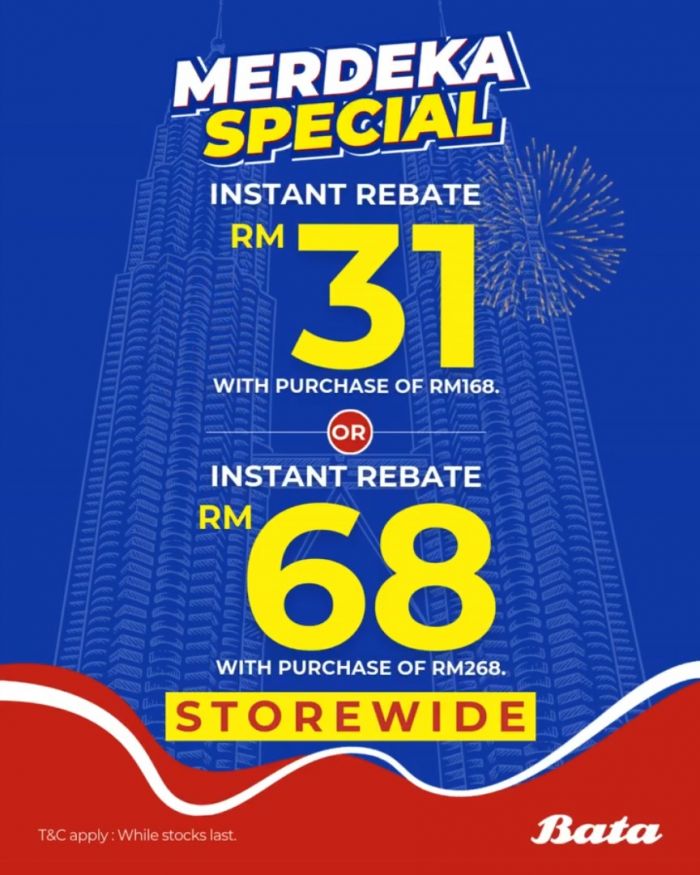 Bata Merdeka Promotion 2025: Storewide Instant Rebates RM31 & RM68 Bata Merdeka Promotion 2025: Storewide Instant Rebates RM31 & RM68