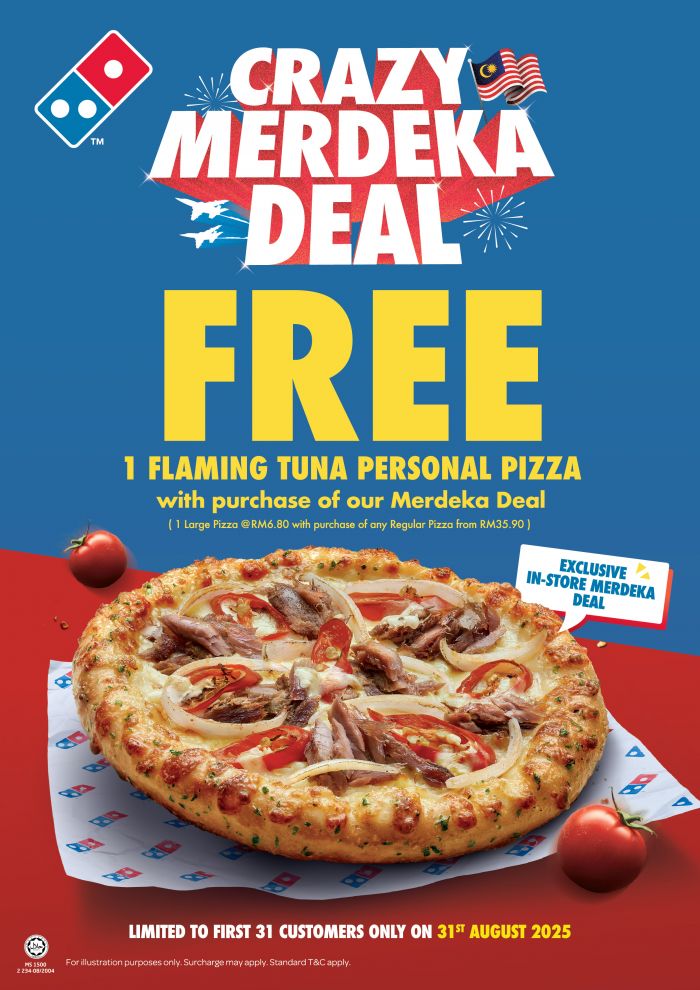 Domino’s Merdeka Free Pizza Promotion 2025 – Free Flaming Tuna Personal Pizza on 31 August Domino’s Merdeka Free Pizza Promotion 2025 – Free Flaming Tuna Personal Pizza on 31 August