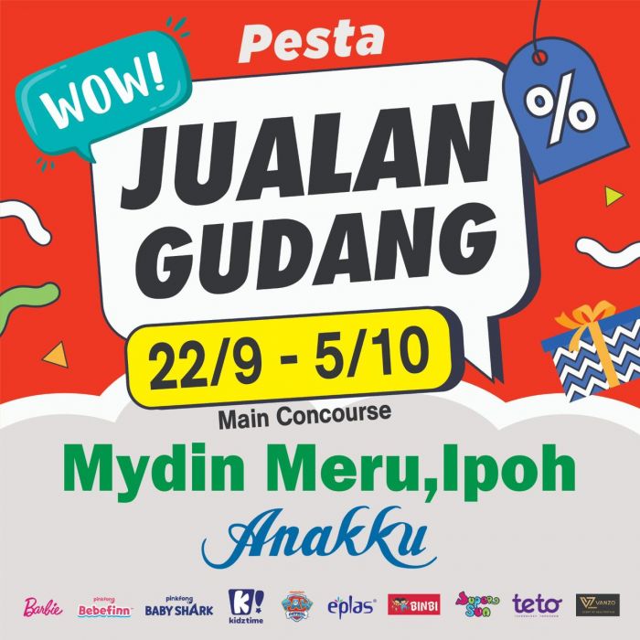 Anakku Warehouse Sale Ipoh: Baby & Kids Deals at Mydin Meru | 22 Sep – 5 Oct 2025 Anakku Warehouse Sale Ipoh: Baby & Kids Deals at Mydin Meru | 22 Sep – 5 Oct 2025