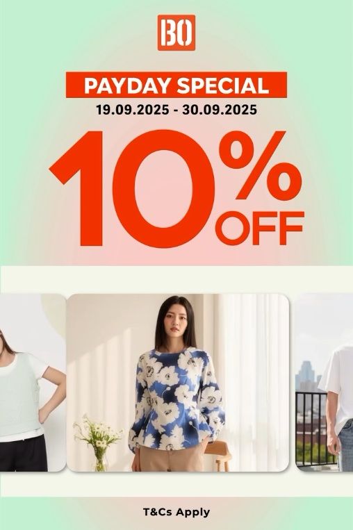 Brands Outlet Payday Sale: 10% OFF Fashion Deals | 19–30 Sep 2025 Brands Outlet Payday Sale: 10% OFF Fashion Deals | 19–30 Sep 2025