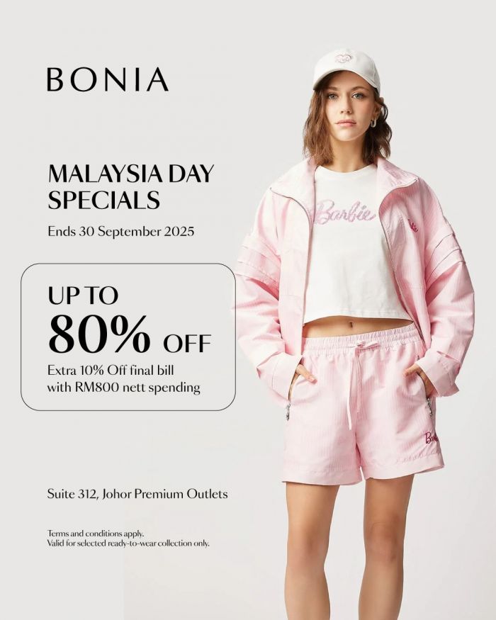 Bonia Malaysia Day Sale: Up to 80% Off at Johor Premium Outlets | 23-30 Sep 2025 Bonia Malaysia Day Sale: Up to 80% Off at Johor Premium Outlets | 23-30 Sep 2025