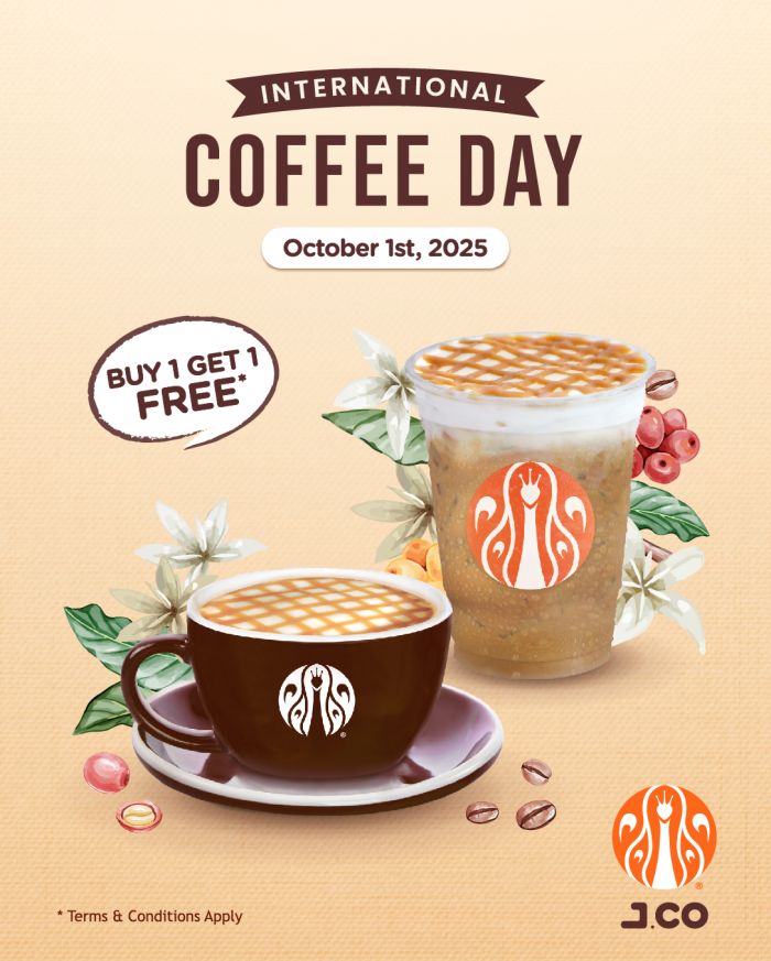 J.CO International Coffee Day Promotion: Buy 1 Get 1 Free Coffee | 1 Oct 2025 J.CO International Coffee Day Promotion: Buy 1 Get 1 Free Coffee | 1 Oct 2025