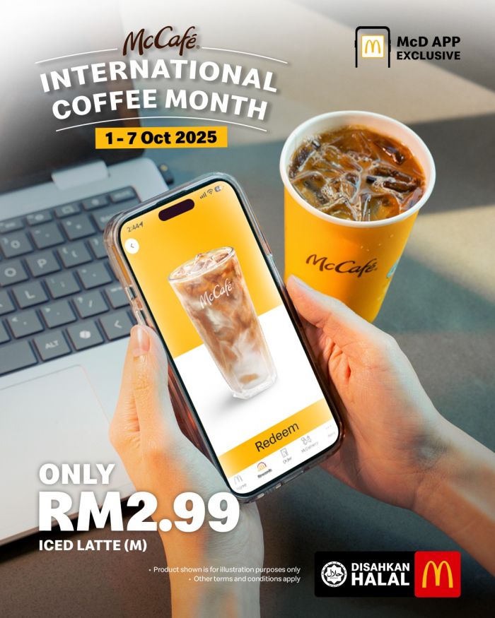 McDonald’s International Coffee Month: RM2.99 McCafe Iced Latte | 1–7 Oct 2025 McDonald’s International Coffee Month: RM2.99 McCafe Iced Latte | 1–7 Oct 2025