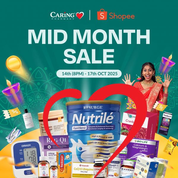 CARiNG Pharmacy Shopee Mid Month Sale | 14-17 Oct 2025 CARiNG Pharmacy Shopee Mid Month Sale | 14-17 Oct 2025
