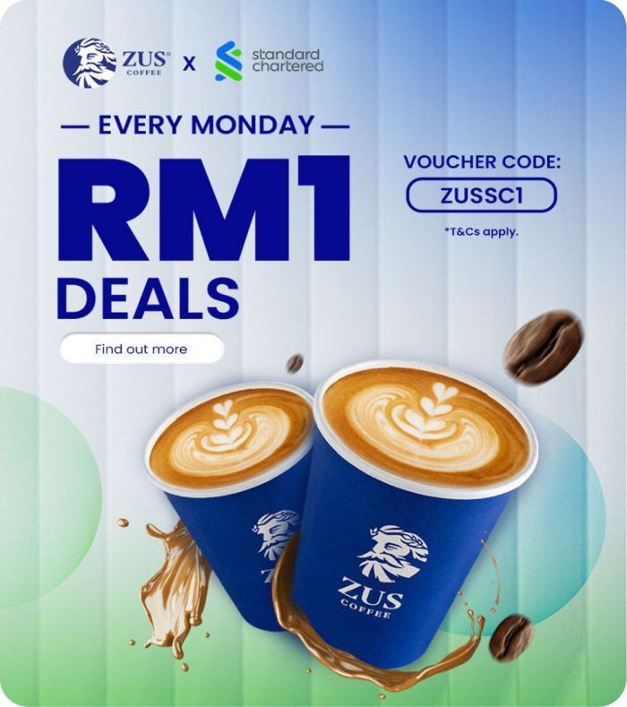 ZUS Coffee Standard Chartered Monday Promotion: RM1 Deals | 27 Oct 2025 ZUS Coffee Standard Chartered Monday Promotion: RM1 Deals | 27 Oct 2025