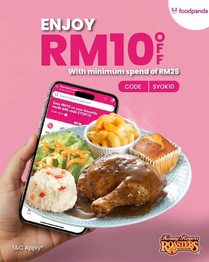 Kenny Rogers Roasters FoodPanda Promotion: RM10 Off Code SYOK10 Kenny Rogers Roasters FoodPanda Promotion: RM10 Off Code SYOK10