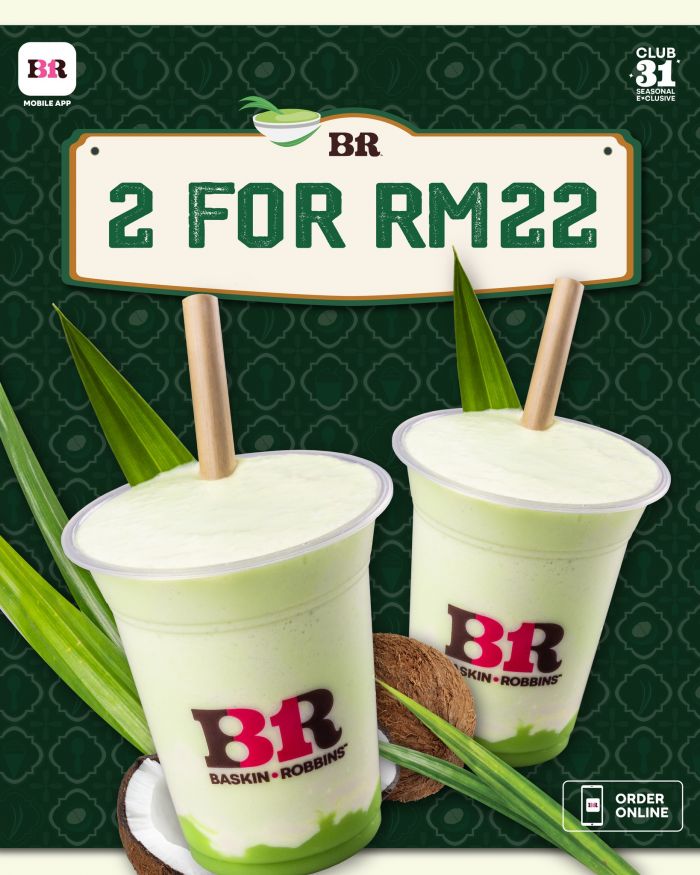 Baskin Robbins 2 for RM22 Promotion: Pandan Kaw² Milkshake Jr Baskin Robbins 2 for RM22 Promotion: Pandan Kaw² Milkshake Jr