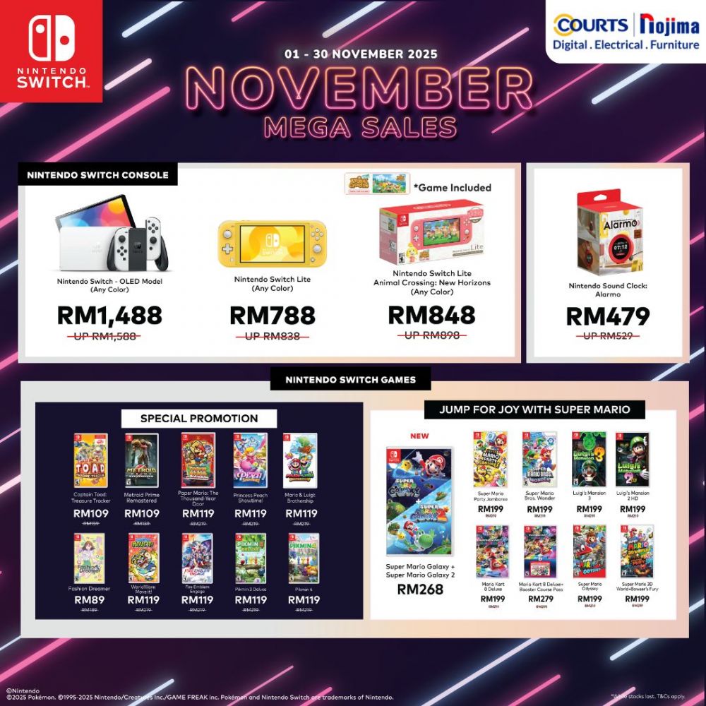 Courts Nintendo Switch November Promotion: Console & Game Mega Sales | 1–30 November 2025 Courts Nintendo Switch November Promotion: Console & Game Mega Sales | 1–30 November 2025