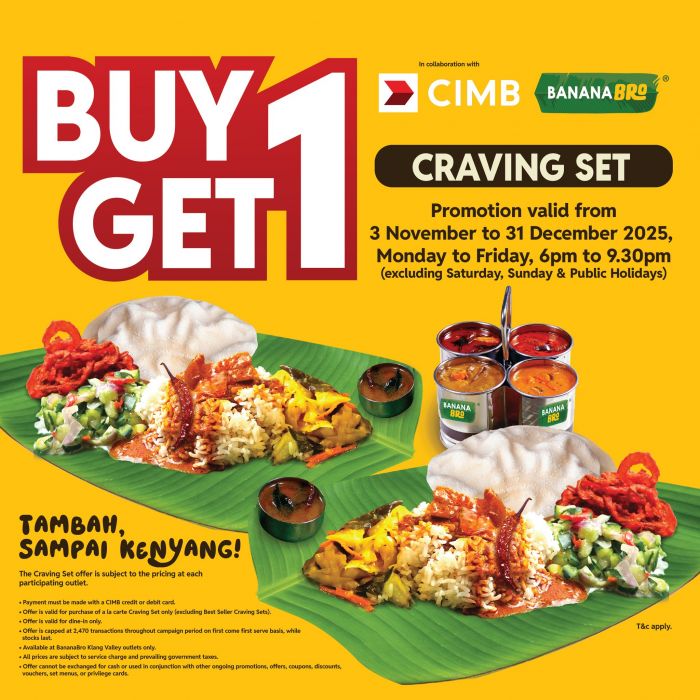 BananaBro CIMB Card Promotion: Buy 1 Free 1 Craving Set | 3 Nov – 31 Dec 2025 BananaBro CIMB Card Promotion: Buy 1 Free 1 Craving Set | 3 Nov – 31 Dec 2025