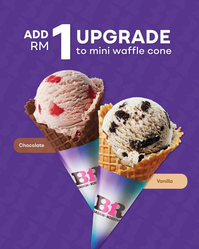 Baskin Robbins Promotion: RM1 Mini Waffle Cone Upgrade | 6 Nov – 7 Dec 2025 Baskin Robbins Promotion: RM1 Mini Waffle Cone Upgrade | 6 Nov – 7 Dec 2025