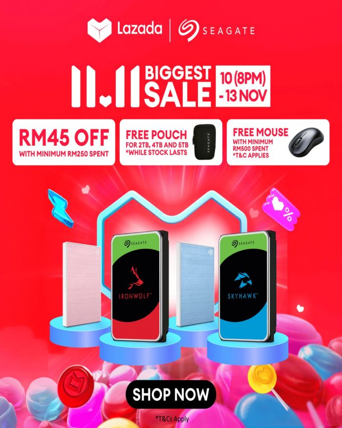 Seagate Lazada 11.11 Sale: RM45 Off + Free Gifts | 10–13 Nov 2025 Seagate Lazada 11.11 Sale: RM45 Off + Free Gifts | 10–13 Nov 2025
