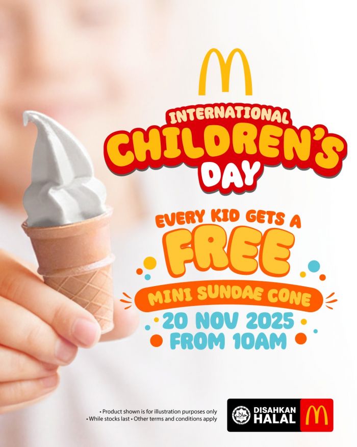 McDonald’s Children’s Day Promotion: Free Mini Sundae Cone for Kids | 20 Nov 2025 McDonald’s Children’s Day Promotion: Free Mini Sundae Cone for Kids | 20 Nov 2025