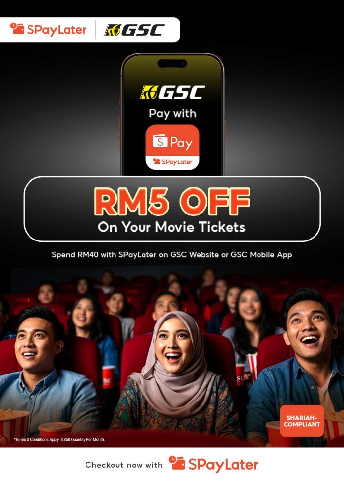 GSC SPayLater Promotion: RM5 Off Movie Tickets | Nov 2025 – July 2026 GSC SPayLater Promotion: RM5 Off Movie Tickets | Nov 2025 – July 2026