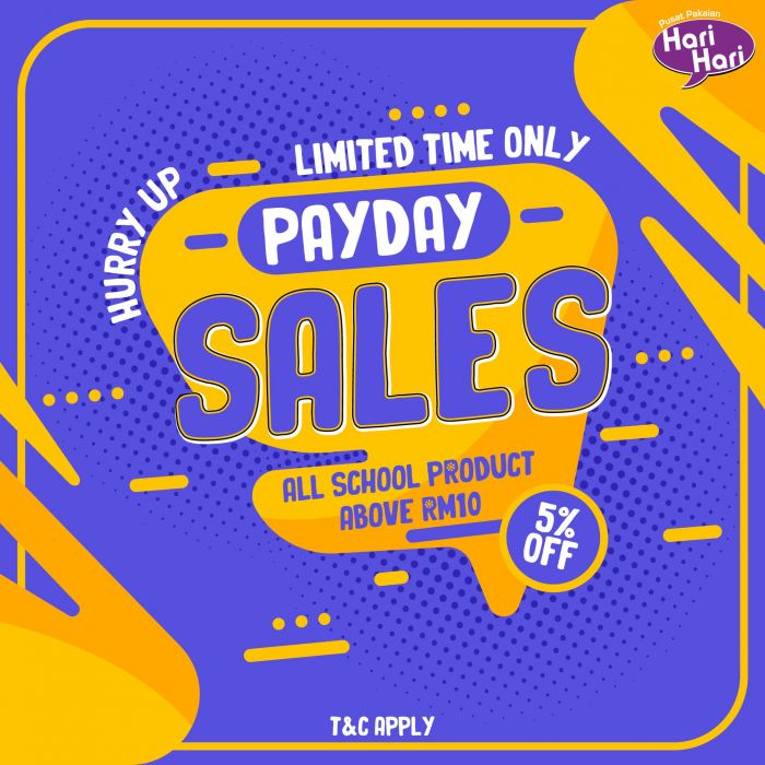 Pusat Pakaian Hari-Hari Payday Sale: 5% Off School Products | Nov 2025 Pusat Pakaian Hari-Hari Payday Sale: 5% Off School Products | Nov 2025