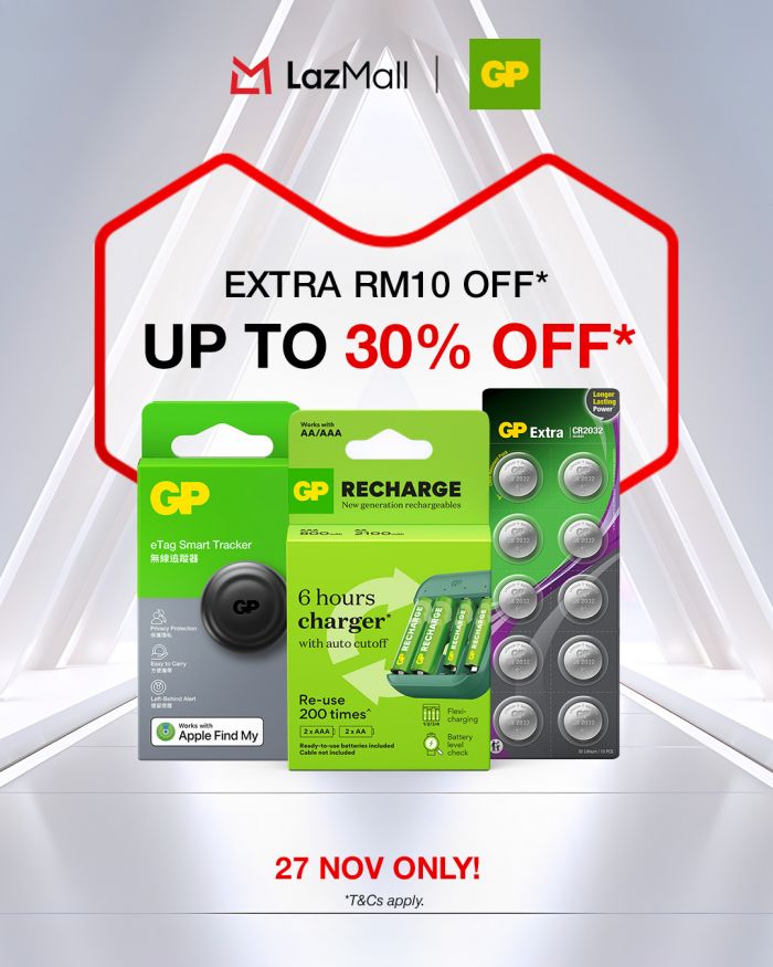 GP Lazada Promotion: Up to 30% Off Batteries & RM10 Voucher | 27 Nov 2025 GP Lazada Promotion: Up to 30% Off Batteries & RM10 Voucher | 27 Nov 2025