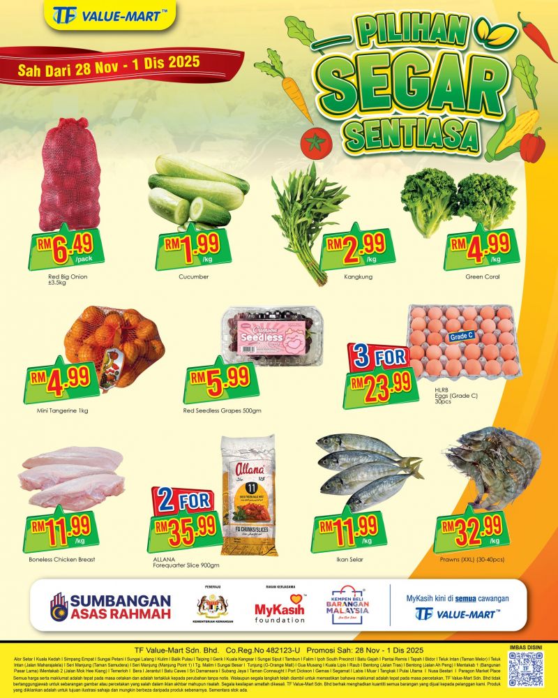 TF Value-Mart Promotion: Fresh Deals & Savings | 28 Nov – 1 Dec 2025 TF Value-Mart Promotion: Fresh Deals & Savings | 28 Nov – 1 Dec 2025