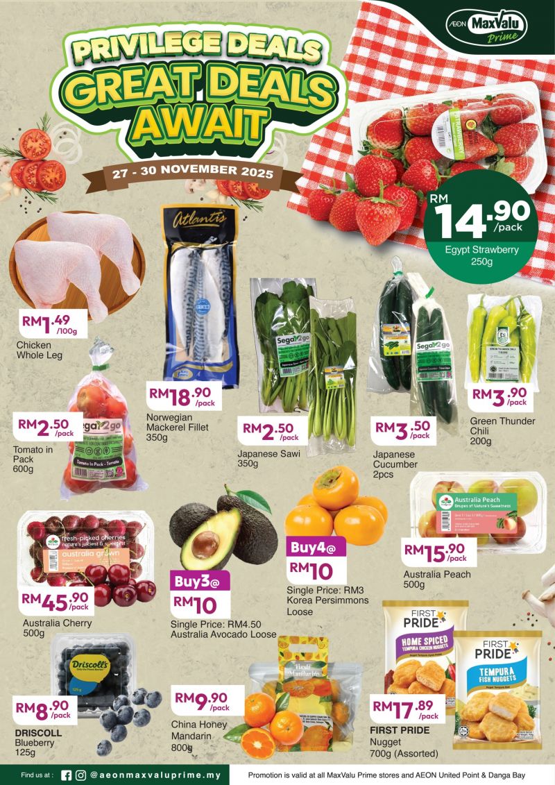 AEON MaxValu Prime Weekend Promotion: Great Deals Await | 27–30 Nov 2025 AEON MaxValu Prime Weekend Promotion: Great Deals Await | 27–30 Nov 2025