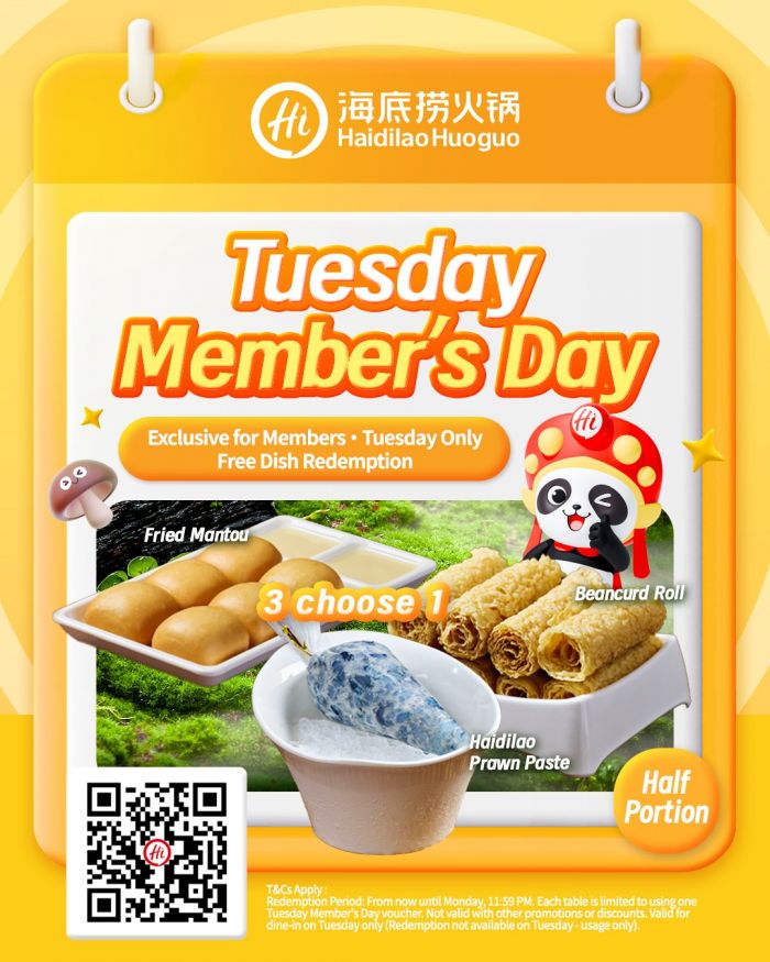 Haidilao Tuesday Member’s Day Promotion: Free Dish Offer | 2 Dec 2025 Haidilao Tuesday Member’s Day Promotion: Free Dish Offer | 2 Dec 2025