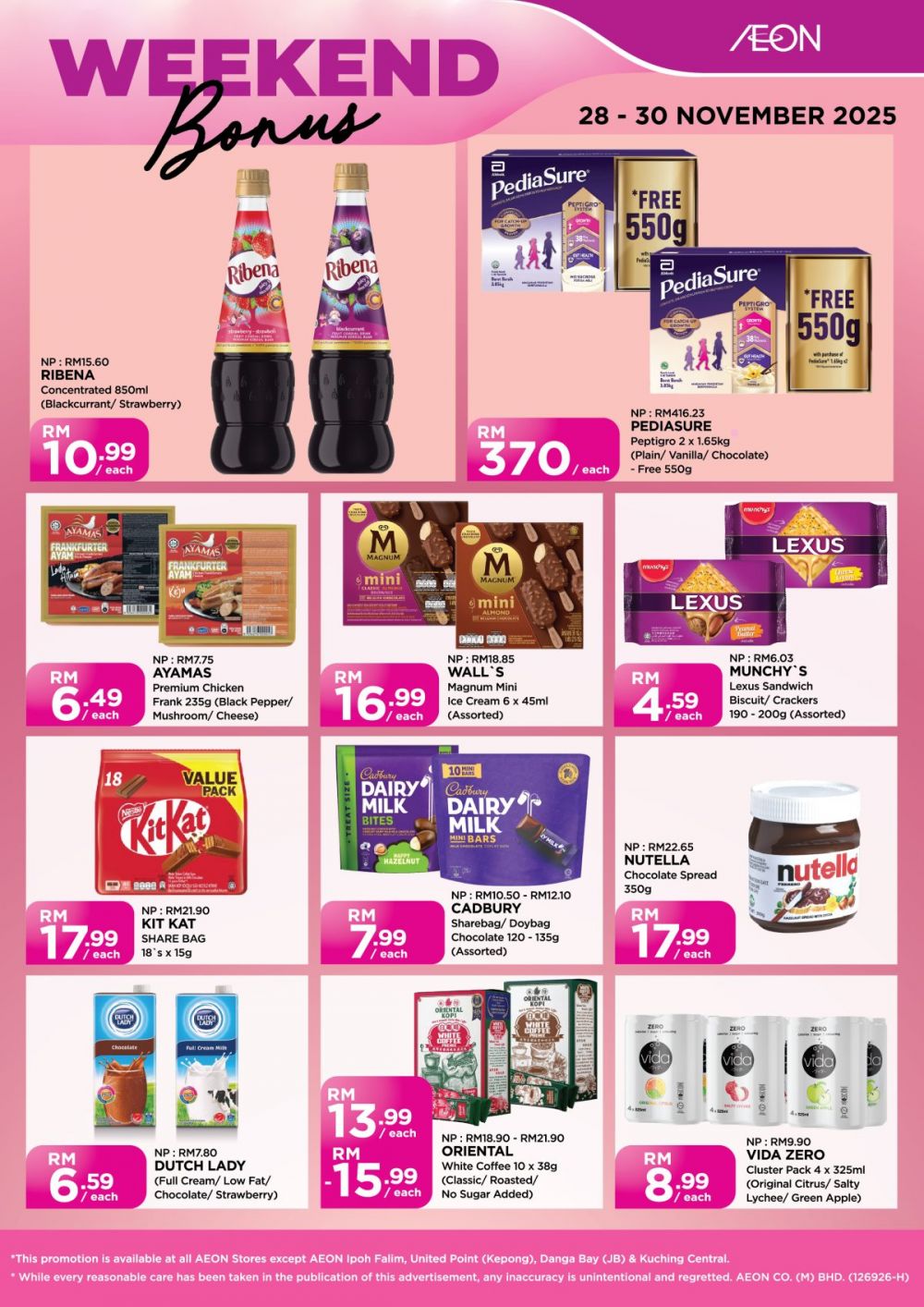 AEON Weekend Bonus Promotion: Grocery & Household Deals | 28–30 Nov 2025 AEON Weekend Bonus Promotion: Grocery & Household Deals | 28–30 Nov 2025