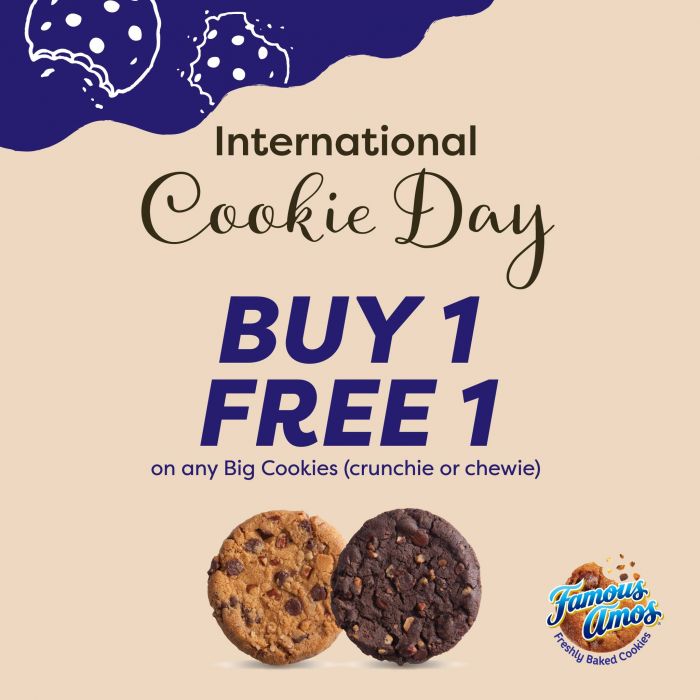 Famous Amos International Cookie Day Promotion: Buy 1 Free 1 Big Cookies | 28 Nov – 4 Dec 2025 Famous Amos International Cookie Day Promotion: Buy 1 Free 1 Big Cookies | 28 Nov – 4 Dec 2025