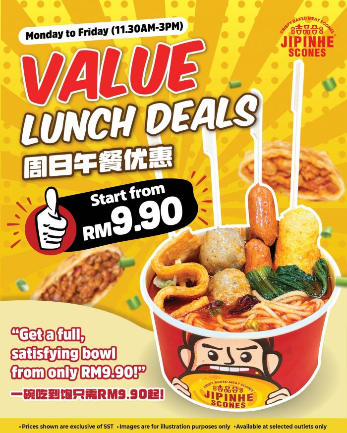 Jipinhe Scones Lunch Promotion: Value Lunch Deals from RM9.90 | Weekdays Jipinhe Scones Lunch Promotion: Value Lunch Deals from RM9.90 | Weekdays