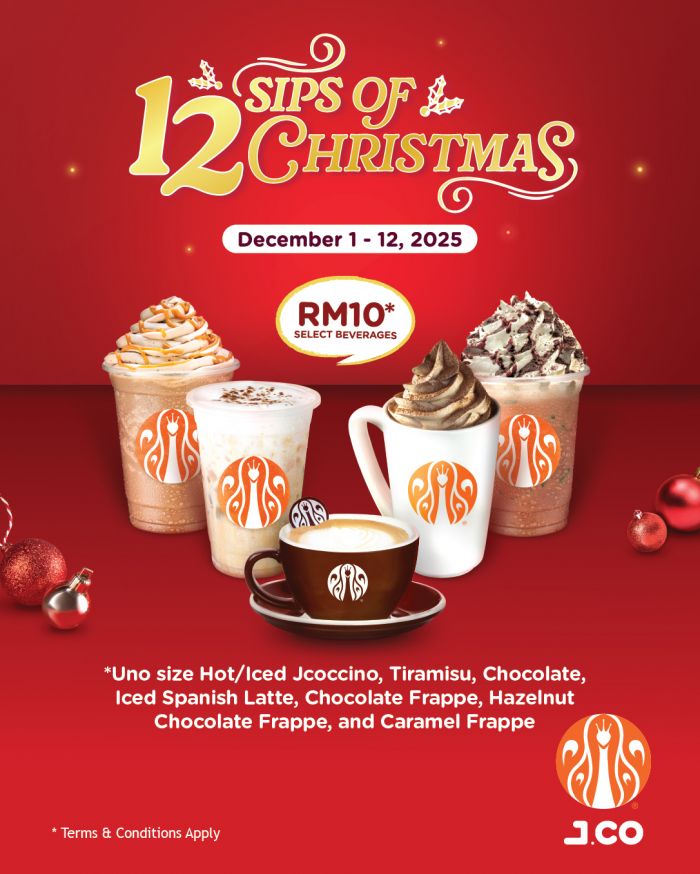 J.CO Countdown to Christmas Promotion: 12 Sips of Christmas RM10 Beverages | 1–12 Dec 2025 J.CO Countdown to Christmas Promotion: 12 Sips of Christmas RM10 Beverages | 1–12 Dec 2025