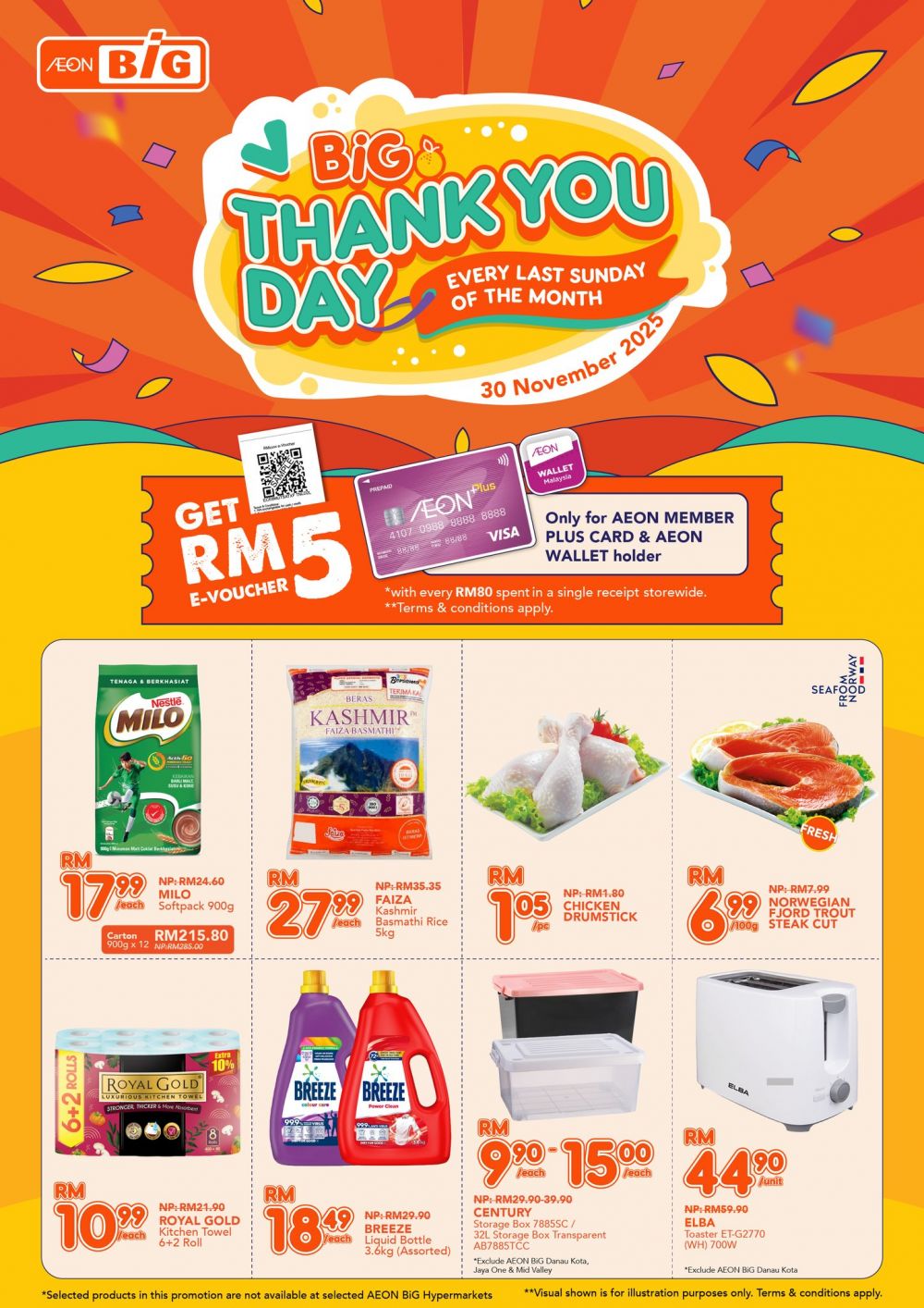 AEON BiG Thank You Day Promotion: RM5 eVoucher & Exclusive Deals | 30 Nov 2025 AEON BiG Thank You Day Promotion: RM5 eVoucher & Exclusive Deals | 30 Nov 2025