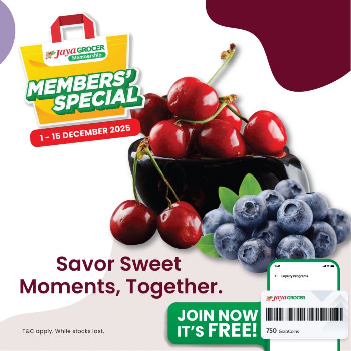 Jaya Grocer Members’ Special Promotion: Exclusive Deals for Members | 1–15 Dec 2025 Jaya Grocer Members’ Special Promotion: Exclusive Deals for Members | 1–15 Dec 2025