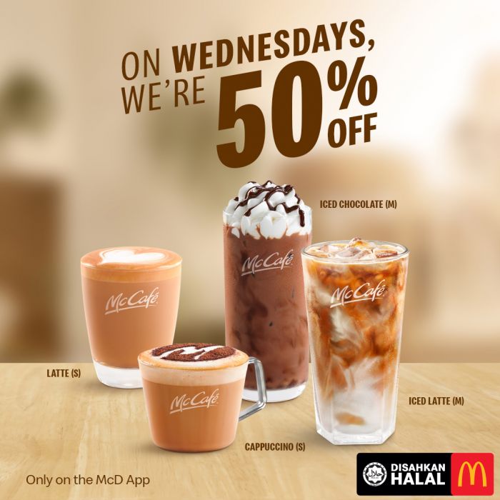 McDonald’s Wednesday Promotion: McCafe 50% Off Beverages | 3 Dec 2025 McDonald’s Wednesday Promotion: McCafe 50% Off Beverages | 3 Dec 2025