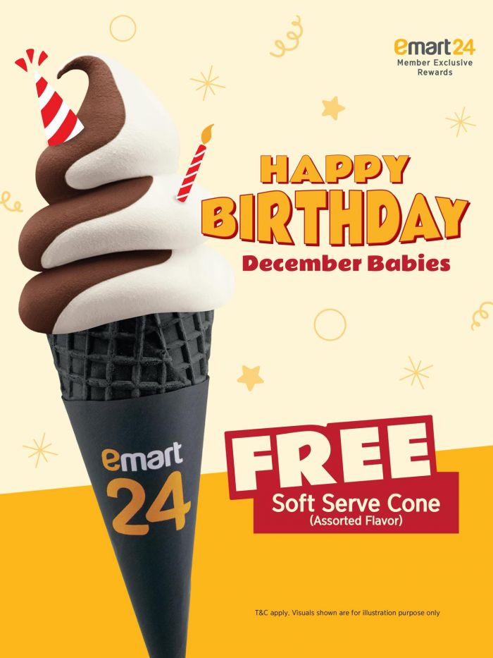 Emart24 Birthday Promotion: Free Soft Serve Cone for December Babies | December 2025 Emart24 Birthday Promotion: Free Soft Serve Cone for December Babies | December 2025
