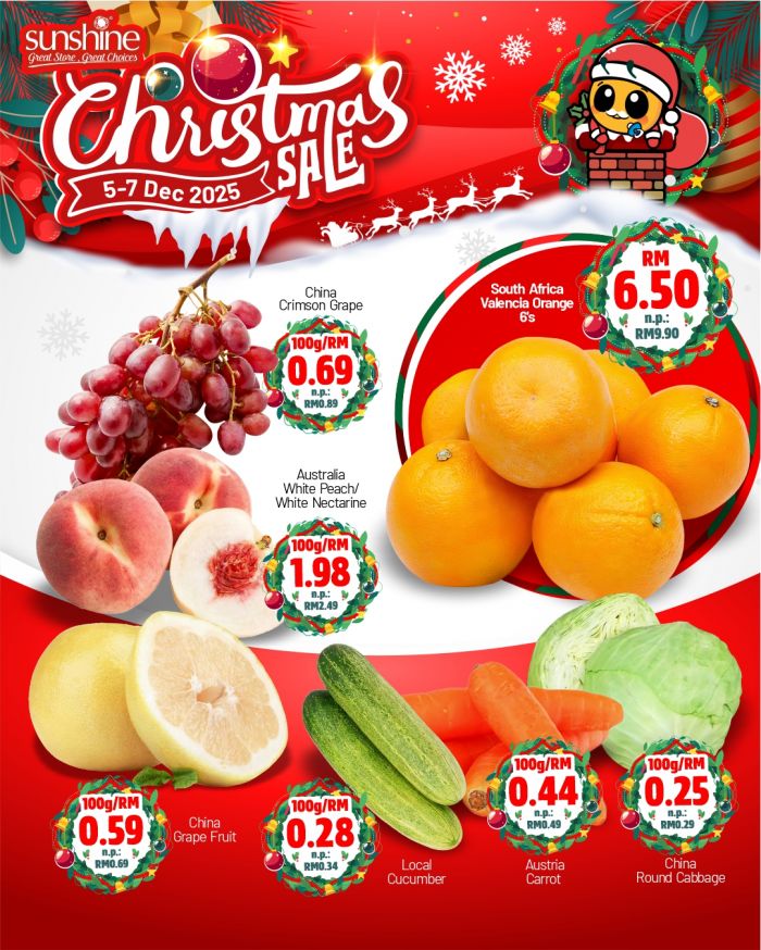 Sunshine Weekend Promotion: Christmas Sale Grocery & Fresh Deals | 5–7 Dec 2025 Sunshine Weekend Promotion: Christmas Sale Grocery & Fresh Deals | 5–7 Dec 2025