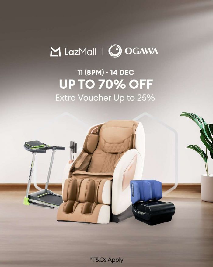 Ogawa Lazada 12.12 Sale: Up to 70% OFF + Extra 25% Voucher | 11–14 Dec 2025 Ogawa Lazada 12.12 Sale: Up to 70% OFF + Extra 25% Voucher | 11–14 Dec 2025