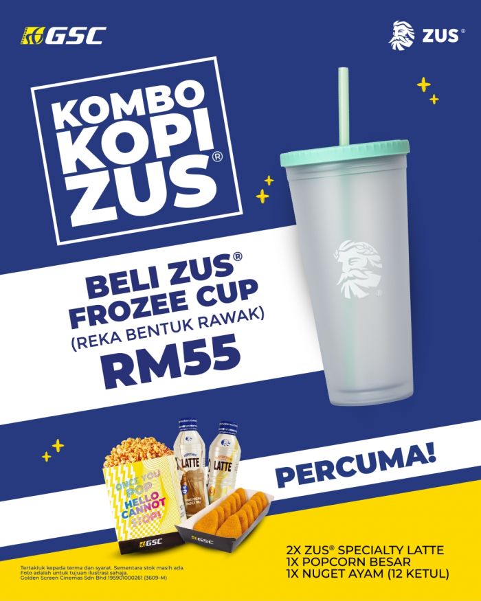 GSC x ZUS Coffee Kombo Kopi ZUS: Get Frozee Cup + Drinks + Snacks | From 5 Dec 2025 GSC x ZUS Coffee Kombo Kopi ZUS: Get Frozee Cup + Drinks + Snacks | From 5 Dec 2025