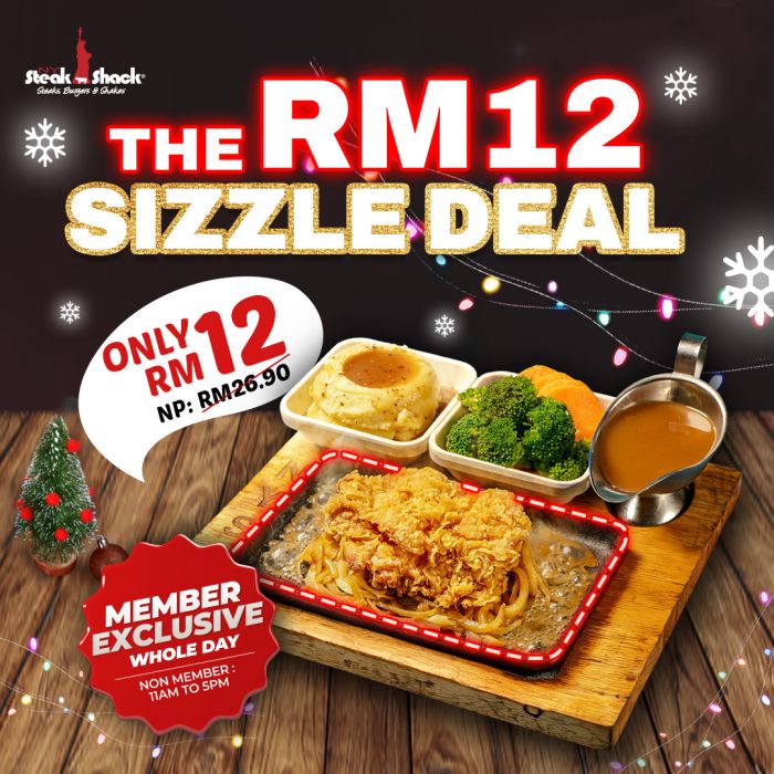 NY Steak Shack 12.12 Promotion: RM12 Sizzle Deal for Members | 12 Dec 2025 NY Steak Shack 12.12 Promotion: RM12 Sizzle Deal for Members | 12 Dec 2025
