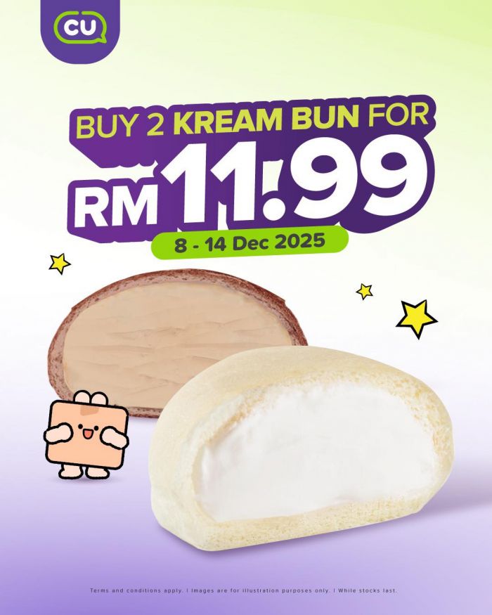 CU Promotion: Buy 2 Kream Buns for RM11.99 | 8–14 Dec 2025 CU Promotion: Buy 2 Kream Buns for RM11.99 | 8–14 Dec 2025