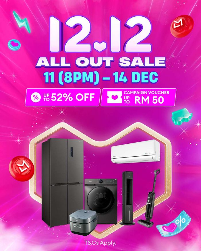 Midea Lazada 12.12 Sale: Up to 52% Off & Vouchers | 11–14 Dec 2025 Midea Lazada 12.12 Sale: Up to 52% Off & Vouchers | 11–14 Dec 2025