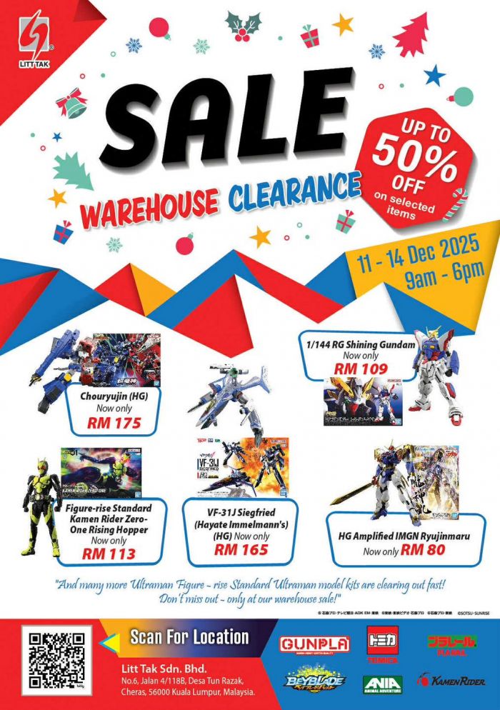 Bandai Warehouse Clearance Sale: Up to 50% OFF Toys & Collectibles | 11–14 Dec 2025 Bandai Warehouse Clearance Sale: Up to 50% OFF Toys & Collectibles | 11–14 Dec 2025