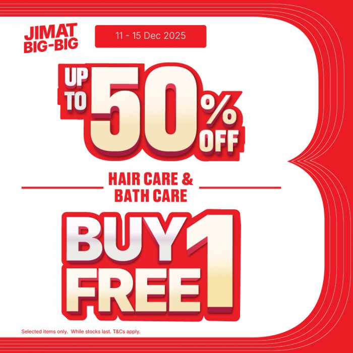 BIG Pharmacy JIMAT BIG-BIG Promotion: Hair & Bath Care Deals | 11–15 Dec 2025 BIG Pharmacy JIMAT BIG-BIG Promotion: Hair & Bath Care Deals | 11–15 Dec 2025
