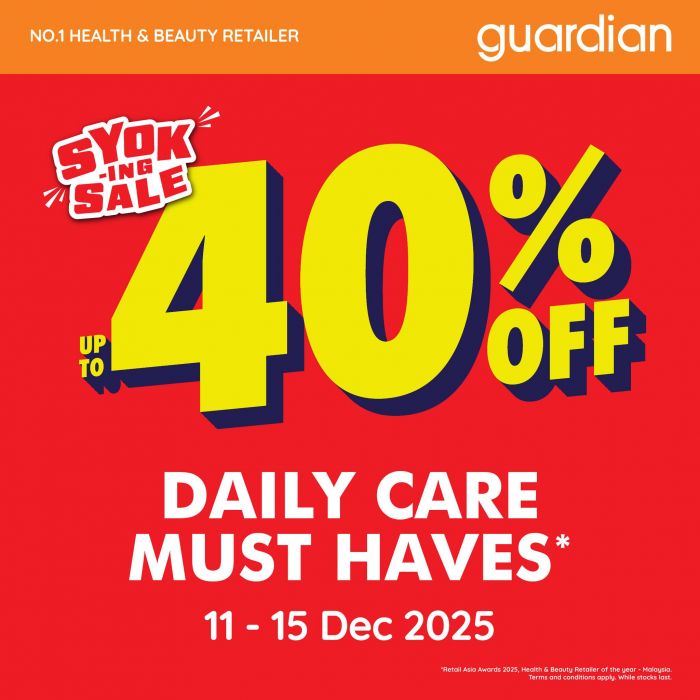 Guardian Promotion: Up to 40% OFF Daily Care Must-Haves | 11–15 Dec 2025 Guardian Promotion: Up to 40% OFF Daily Care Must-Haves | 11–15 Dec 2025
