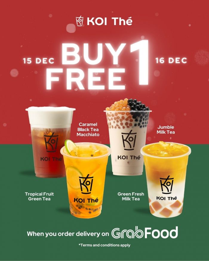 KOI Thé Buy 1 Free 1 GrabFood Promotion: Milk Tea & Tea Deals | 15–16 Dec 2025 KOI Thé Buy 1 Free 1 GrabFood Promotion: Milk Tea & Tea Deals | 15–16 Dec 2025