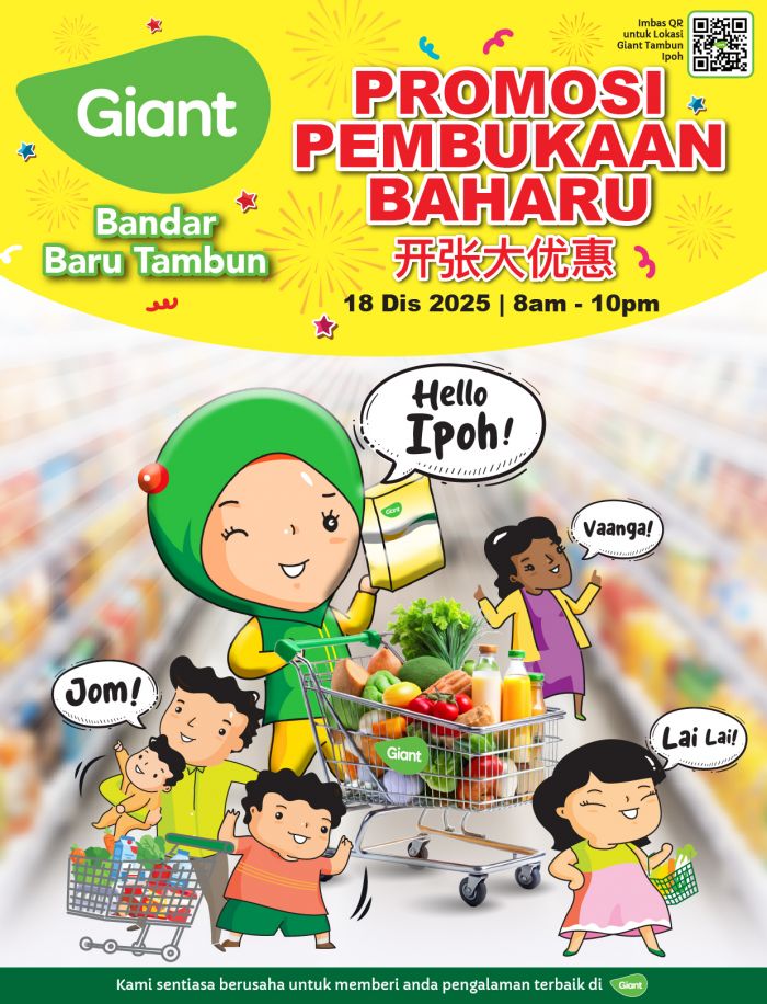 Giant Bandar Baru Tambun Grand Opening Promotion: Fresh Groceries & Daily Essentials | 18–31 Dec 2025 Giant Bandar Baru Tambun Grand Opening Promotion: Fresh Groceries & Daily Essentials | 18–31 Dec 2025