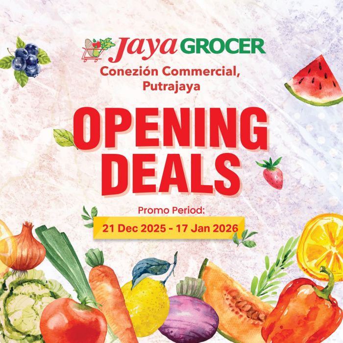 Jaya Grocer Conezion Putrajaya Opening Promotion: Opening Deals & Member Rewards | 21 Dec 2025 – 17 Jan 2026 Jaya Grocer Conezion Putrajaya Opening Promotion: Opening Deals & Member Rewards | 21 Dec 2025 – 17 Jan 2026