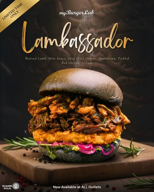 myBurgerLab Lambassador Burger: Slow-Braised Lamb Burger myBurgerLab Lambassador Burger: Slow-Braised Lamb Burger