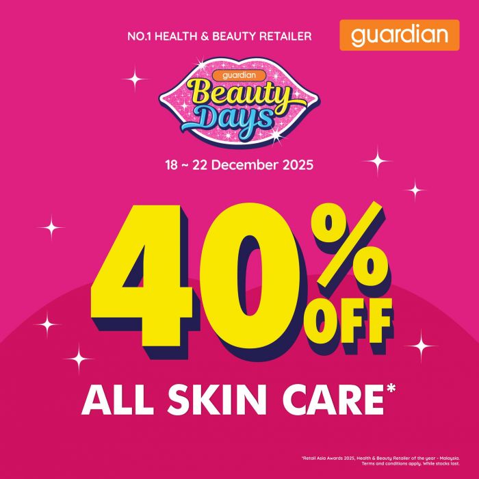 Guardian Promotion: 40% OFF All Skin Care | 18–22 Dec 2025 Guardian Promotion: 40% OFF All Skin Care | 18–22 Dec 2025