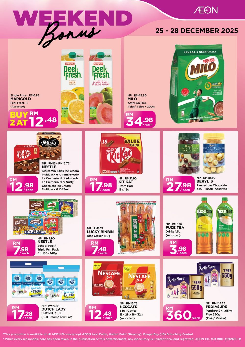 AEON Weekend Promotion: Weekend Bonus Grocery Deals | 25–28 December 2025 AEON Weekend Promotion: Weekend Bonus Grocery Deals | 25–28 December 2025