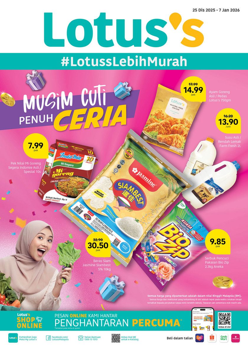 Lotus’s Promotion Catalogue: Groceries, Household & Festive Deals | 25 Dec 2025 – 7 Jan 2026 Lotus’s Promotion Catalogue: Groceries, Household & Festive Deals | 25 Dec 2025 – 7 Jan 2026